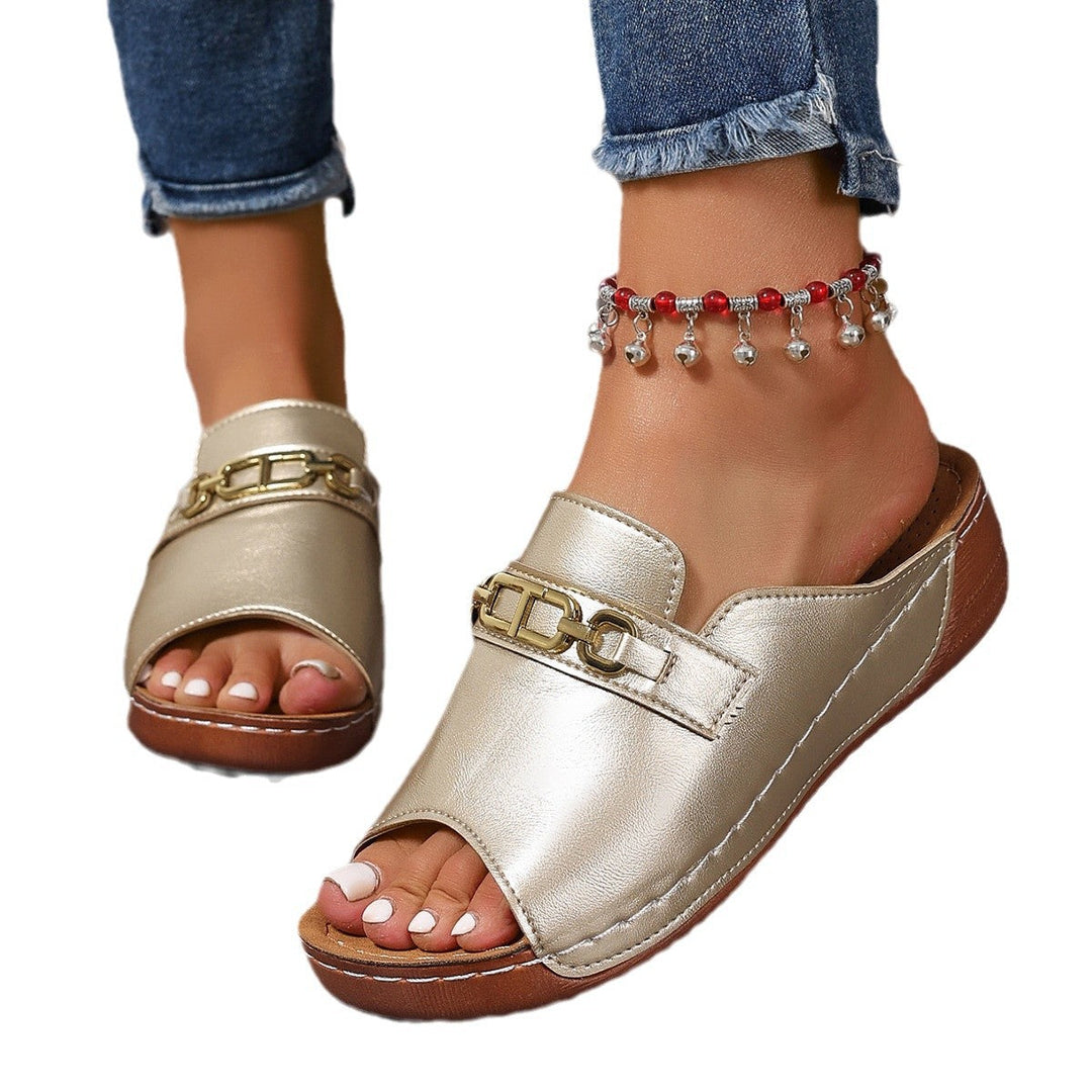Damen Komfortable Clogs mit dekorativer Schnalle und atmungsaktiver Innensohle Drune