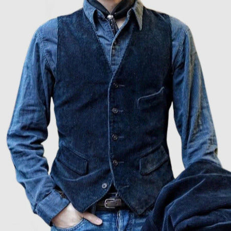 Herren Cordweste im rustikalen Look mit praktischen Taschen Drune