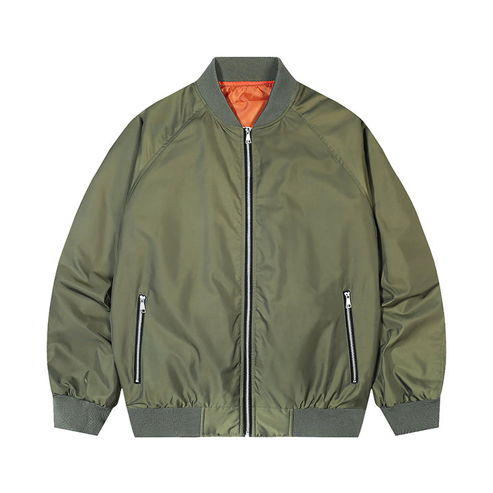 Herren Modische Bomberjacke mit hohem Kragen Drune