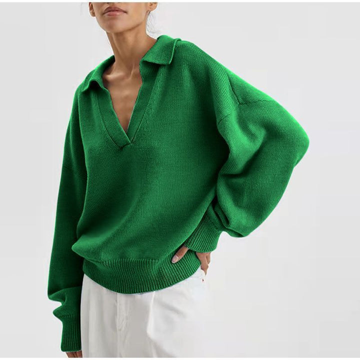 Damen feiner Strickpullover mit strukturiertem Gewebe Drune