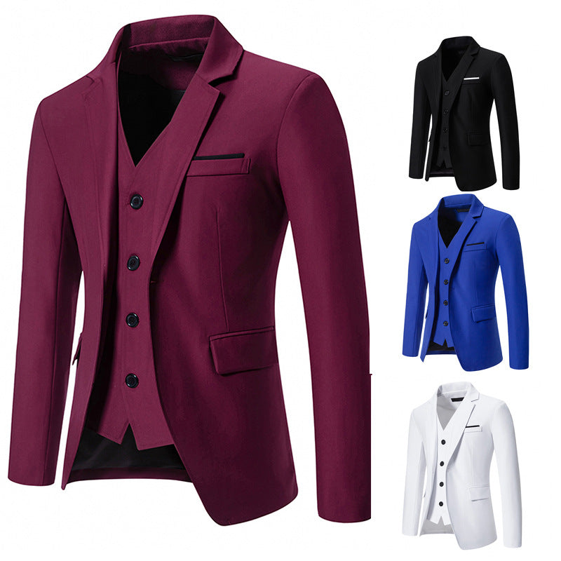 Herren elegant ausgestattetes Anzugset mit Blazer, Weste und Hose Drune