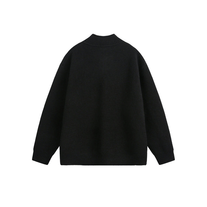 Unisex Strick-Zipjacke mit hohem Rippkragen und Oversize‑Schnitt Drune