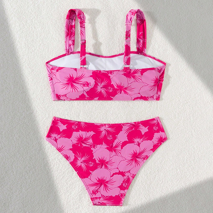 Damen Bikini-Set mit breiten Trägern und floralem Muster Drune
