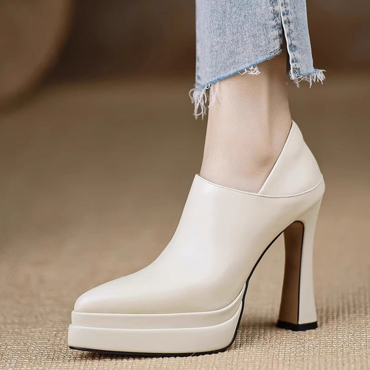Damen Elegante Plateau-Stiefeletten mit Reißverschluss Drune