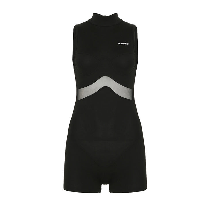 Damen Sportlicher Badesuit mit modernem Mesh-Design Drune