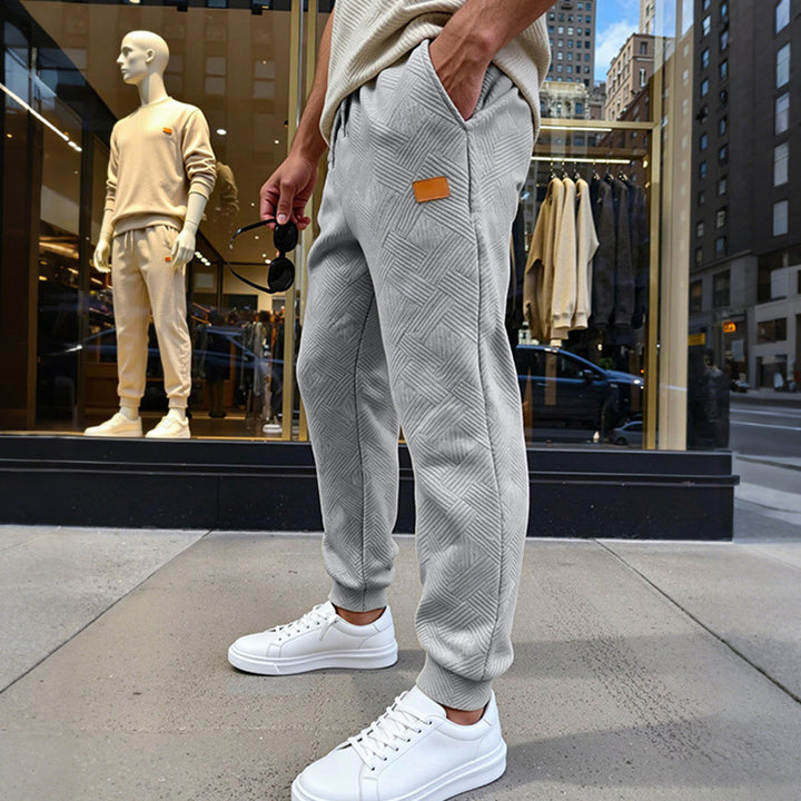 Herren Stepp-Jogginghose mit geometrischem Strukturmuster Drune
