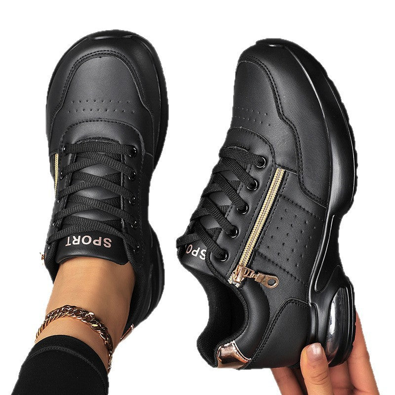 Damen Sportliche Plateausneaker mit Luftkissen und seitlichem Reißverschluss Drune