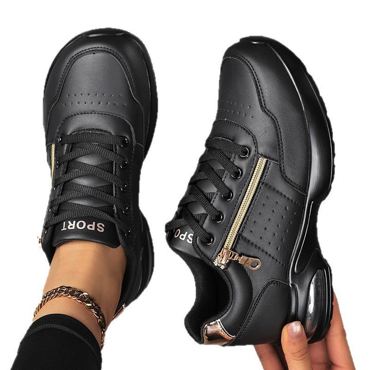 Damen Sportliche Plateausneaker mit Luftkissen und seitlichem Reißverschluss Drune