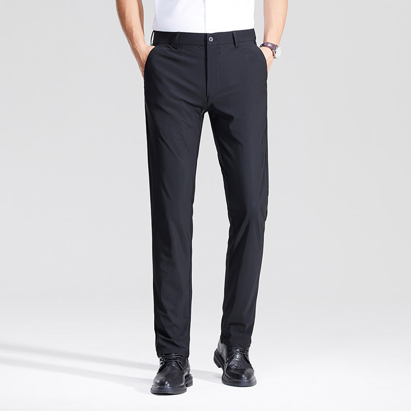 Herren Schlanke Business‑Stretchhose mit Bügelfalte und Komfortbund Drune