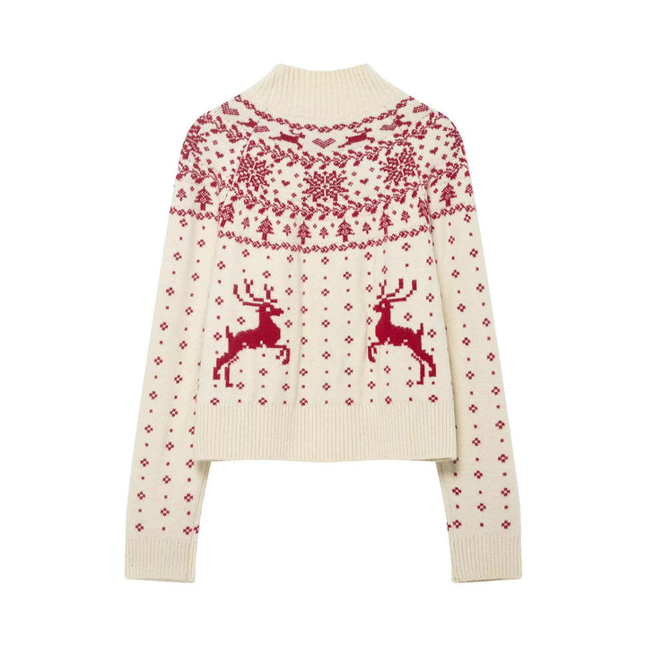 Damen nan weicher Norweger-Feinstrick-Pullover mit hohem Rollkragen und gestepptem Fair‑Isle-Motiv Drune