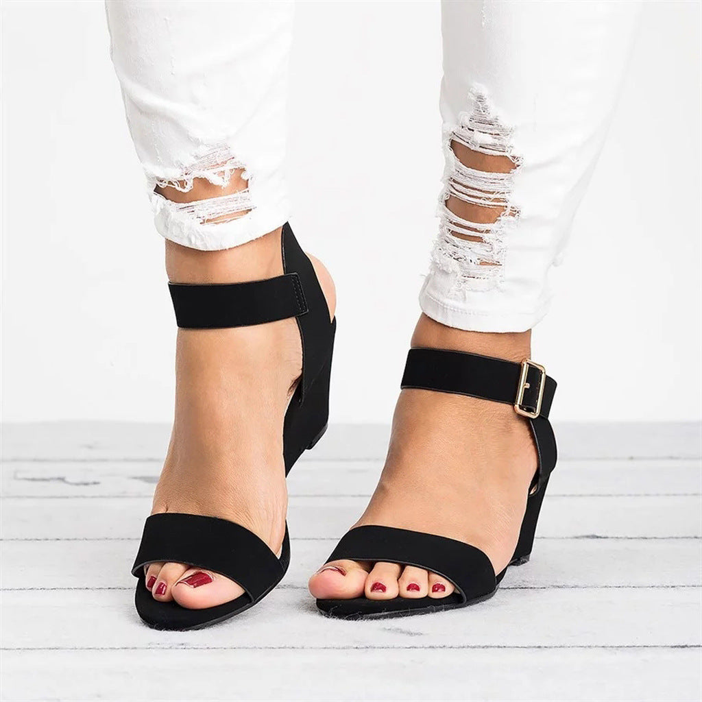 Damen Wedge-Sandalen mit verstellbarem Riemen und rutschfester Sohle Drune