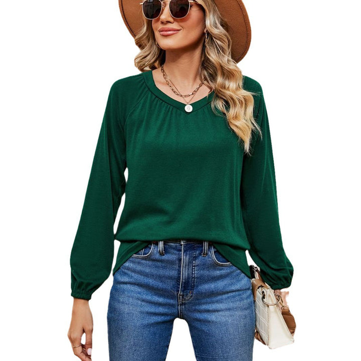 Damen lässiges Longsleeve Oberteil mit raffinierten Rüschendetails Drune