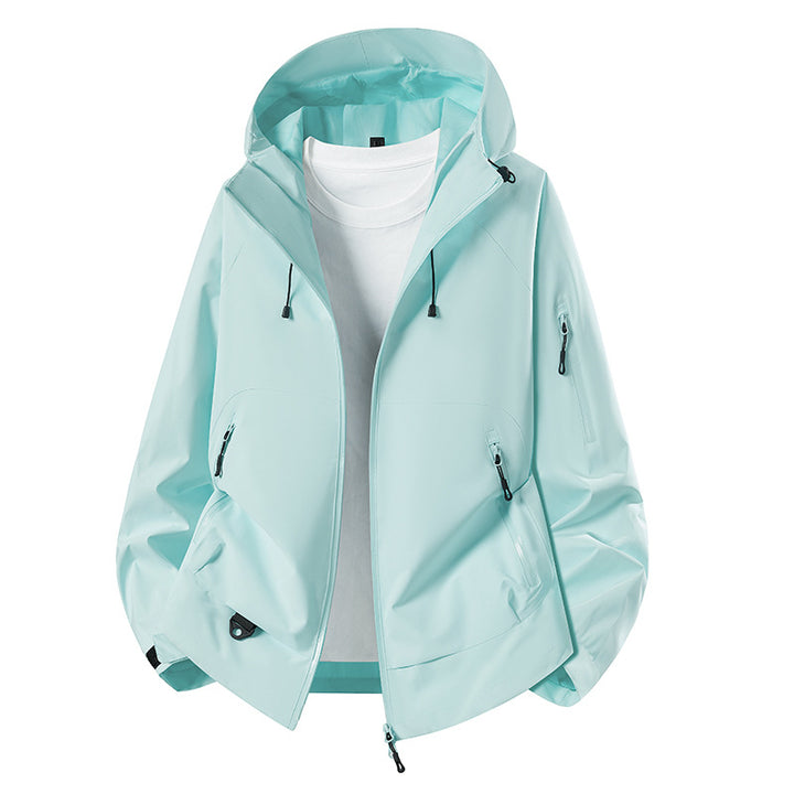 Herren Minimalistischer Softshell-Anorak mit verstellbarer Kapuze & verschweißten Zip-Taschen Drune