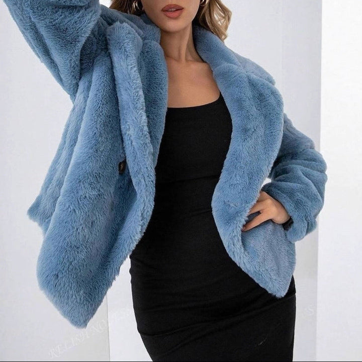 Drune | Damen Trendy Teddyjacke Weiche Mode Niedrig