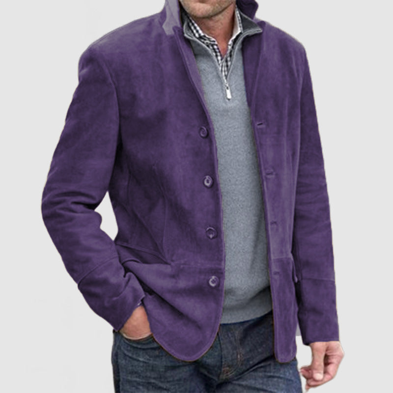 Herren Elegante Wildlederjacke mit modernen Details Drune