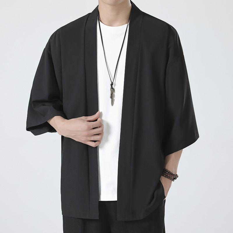 Herren nan kimonoartige Kurzarmjacke im Oversize-Schnitt Drune