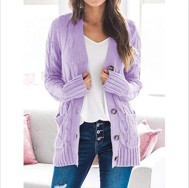 Damen Grobstrick Cardigan mit Zopfmuster und praktischen Taschen Drune