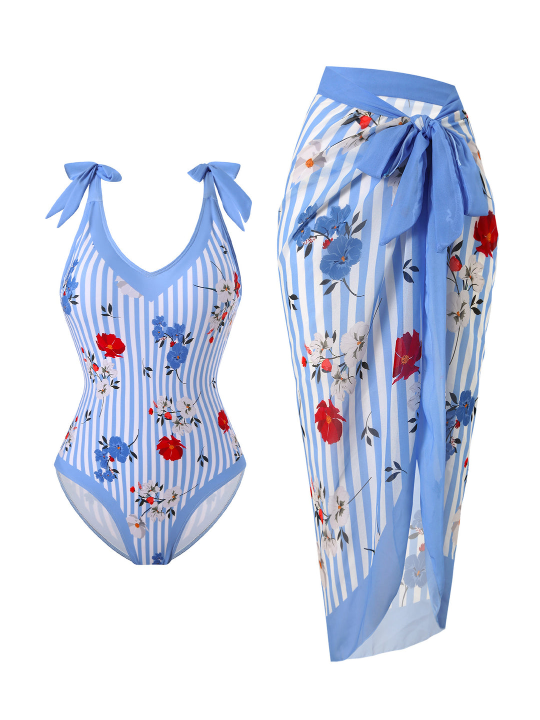 Damen Badeanzug und Strandrock mit Lemon-Design Drune