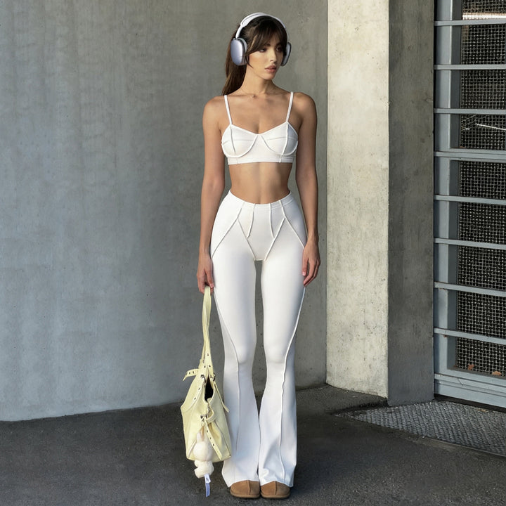 Damen Flared-Leggings mit hohem Bund und nahtlosem Design Drune