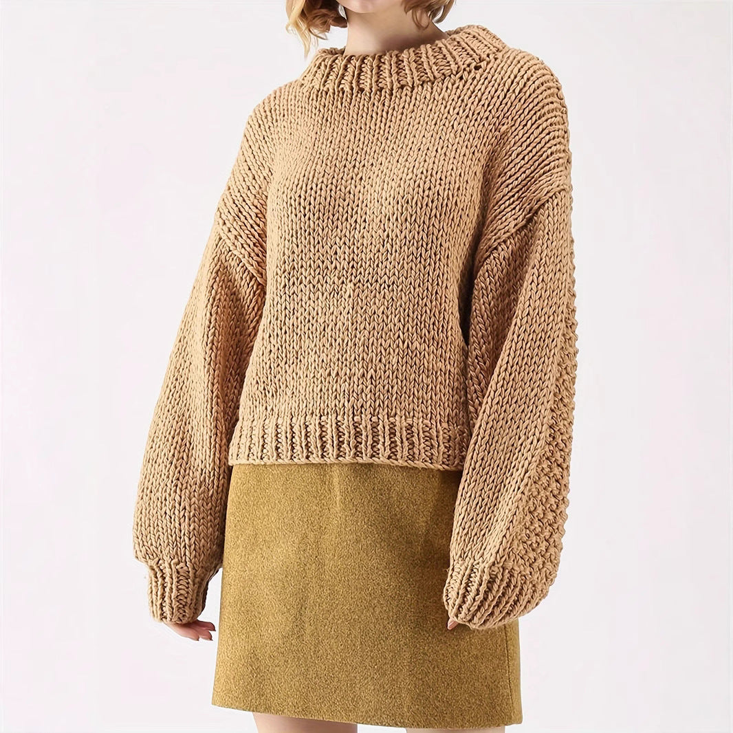 Damen Grobstrickpullover Drune