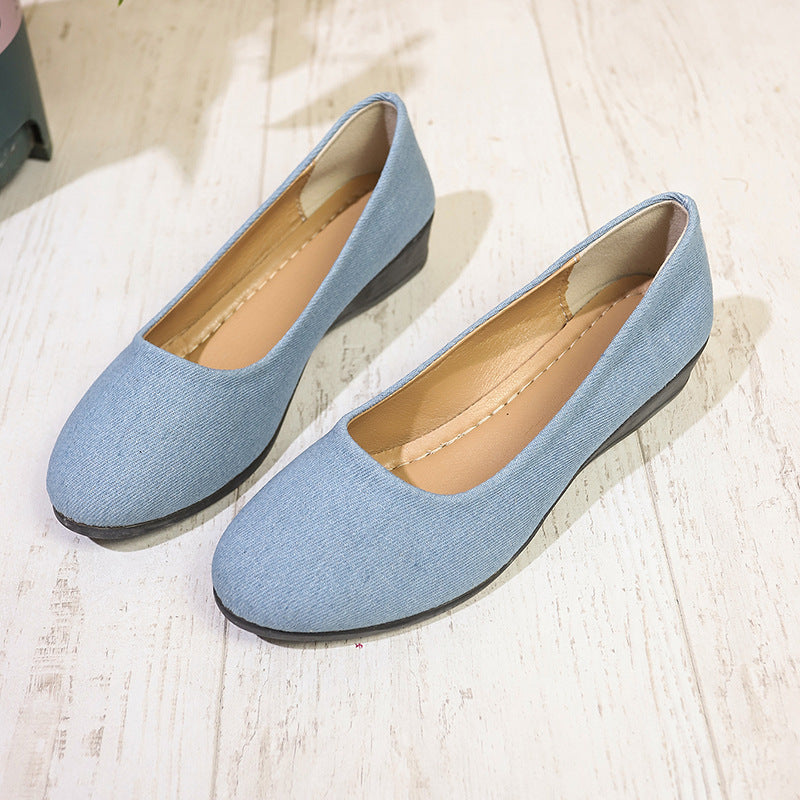 Damen Elegante Slip-On Wedge Loafers Drune