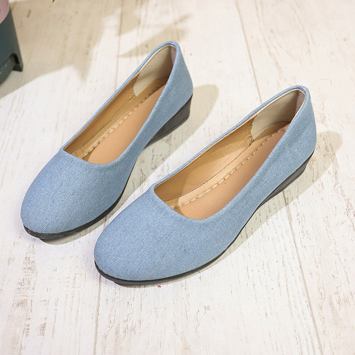 Damen Elegante Slip-On Wedge Loafers Drune