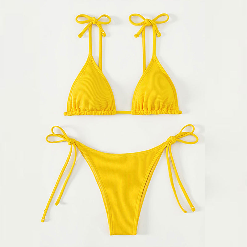 Damen Triangel-Bikini mit verstellbaren Trägern und hohem Beinausschnitt Drune