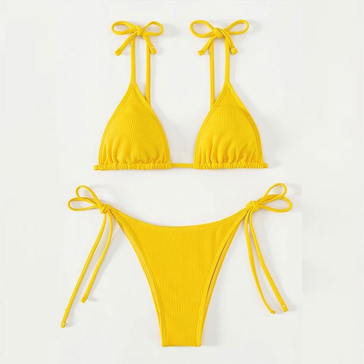 Damen Triangel-Bikini mit verstellbaren Trägern und hohem Beinausschnitt Drune