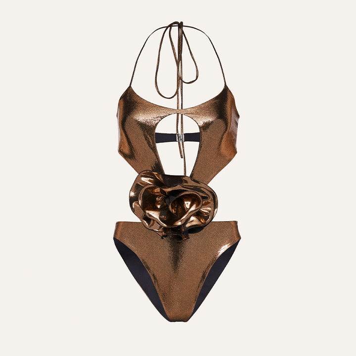 Damen Glamouröser Cut-Out Badeanzug Drune
