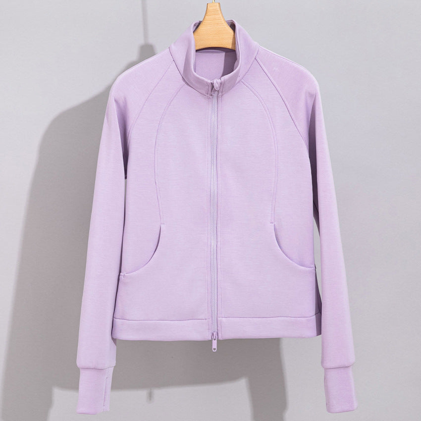 Damen Performance-Trainingsjacke mit Stehkragen und Daumenloch Drune
