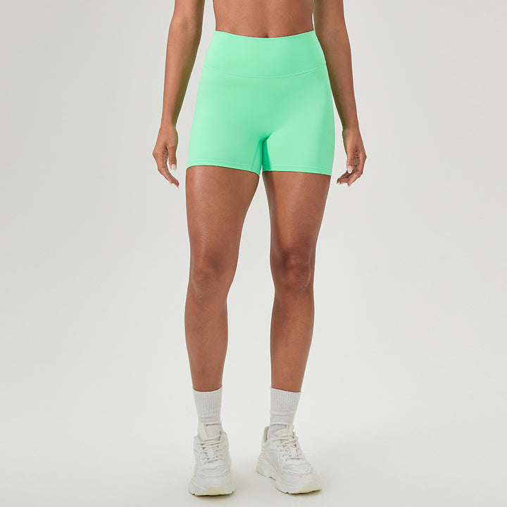 Damen Hoch geschnittene Sportshorts mit elastischem Bund und feuchtigkeitsableitendem Material Drune
