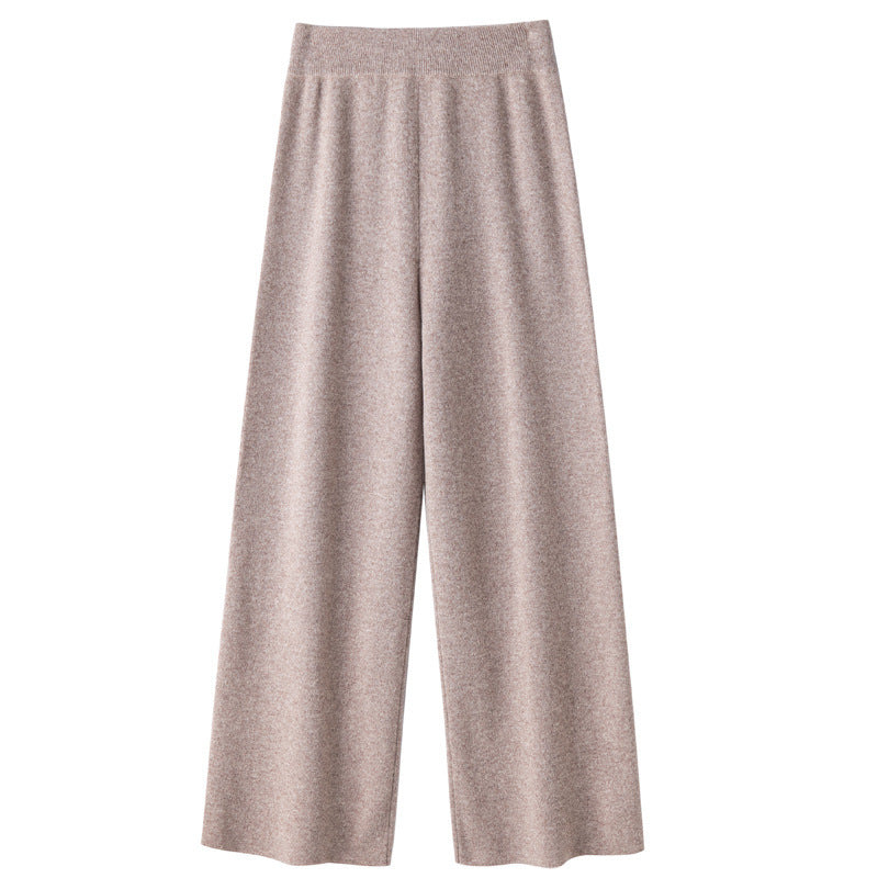 Damen Weite Strickhose mit hohem Bund und kaschmirähnlicher Weichheit Drune