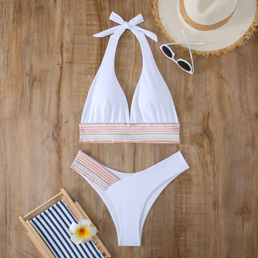 Damen Triangel-Bikini-Set mit modischem Wickelband Drune