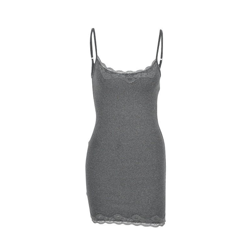 Damen Spitzen Unterkleid Drune