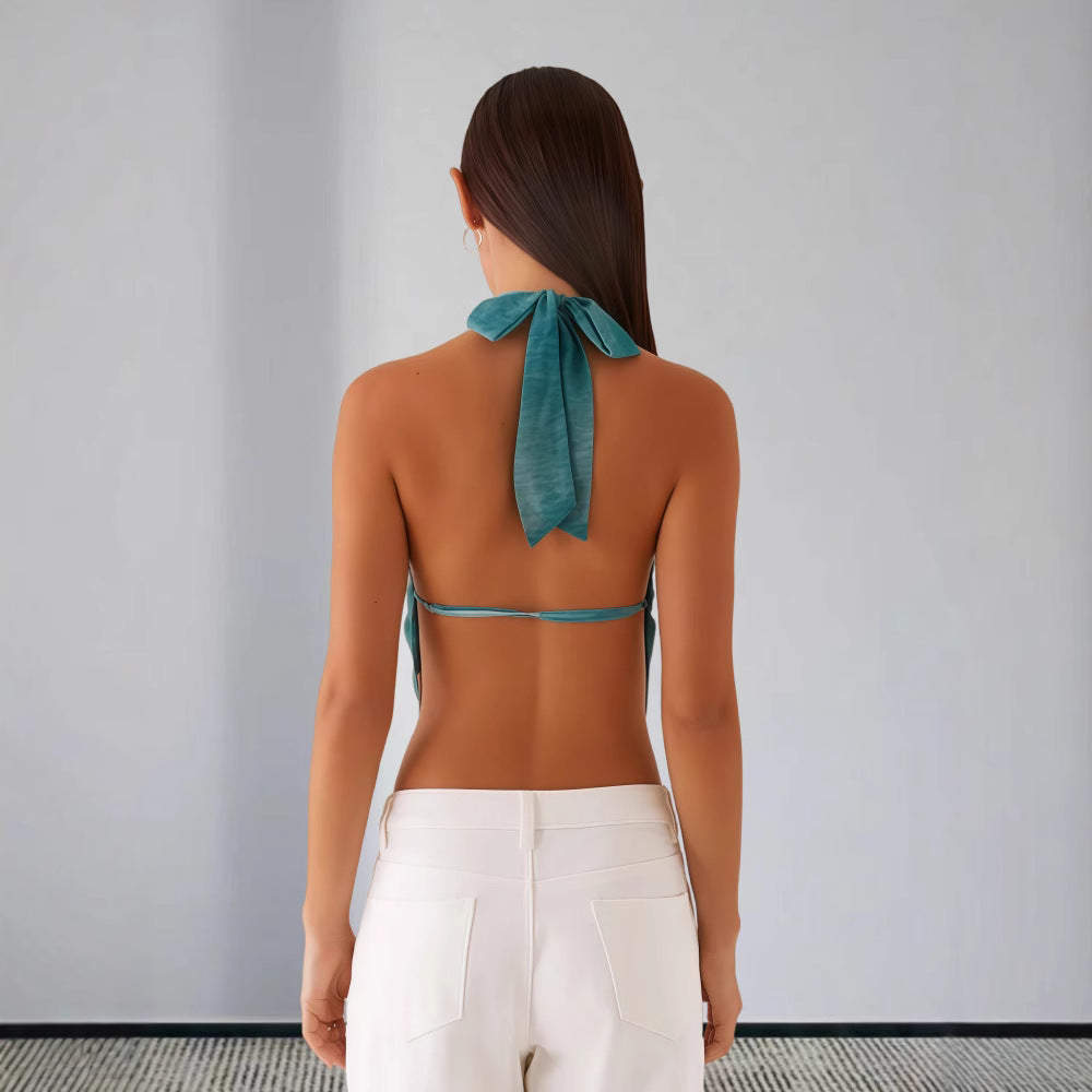 Damen Halstopp im angesagten Wickel-Design mit hochwertigem Details Drune