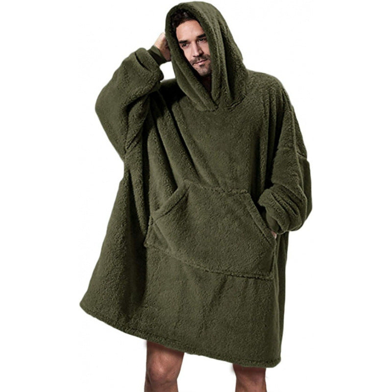 Damen Kuschelige Oversize-Hoodiejacke aus Fleece mit Kängurutasche Drune