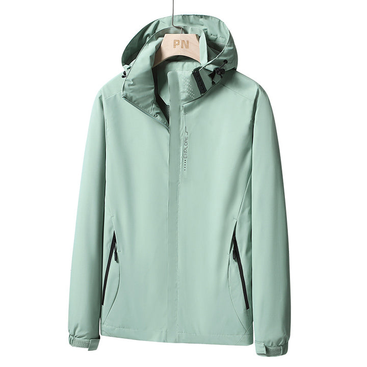Herren Wasserdichte Softshell-Jacke mit Kapuze, Reißverschluss-Taschen und verstellbaren Bündchen Drune
