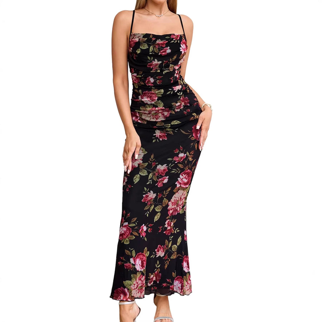 Damen Eingehülltes Abendkleid mit trägerlosem Design und Raffungen Drune