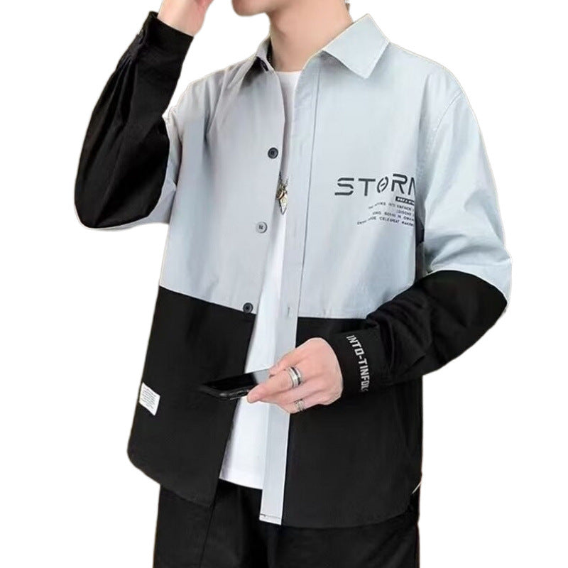 Herren modische Hemdjacke mit Farbblockdesign Drune
