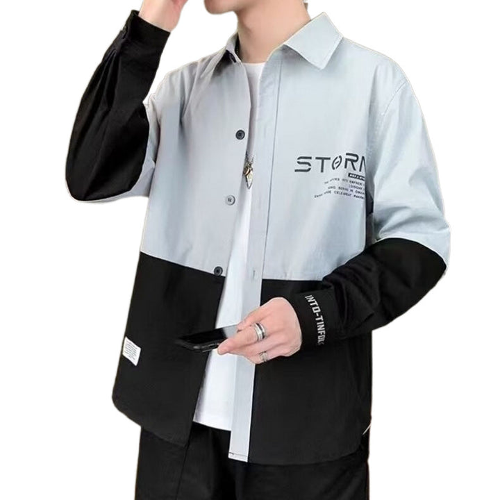 Herren modische Hemdjacke mit Farbblockdesign Drune