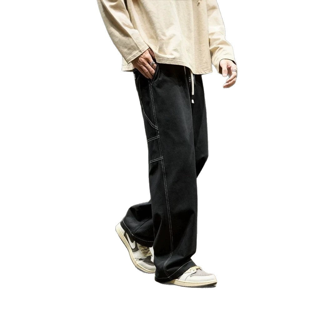 Herren Modische Cargo-Hose mit weiten Beinen Drune