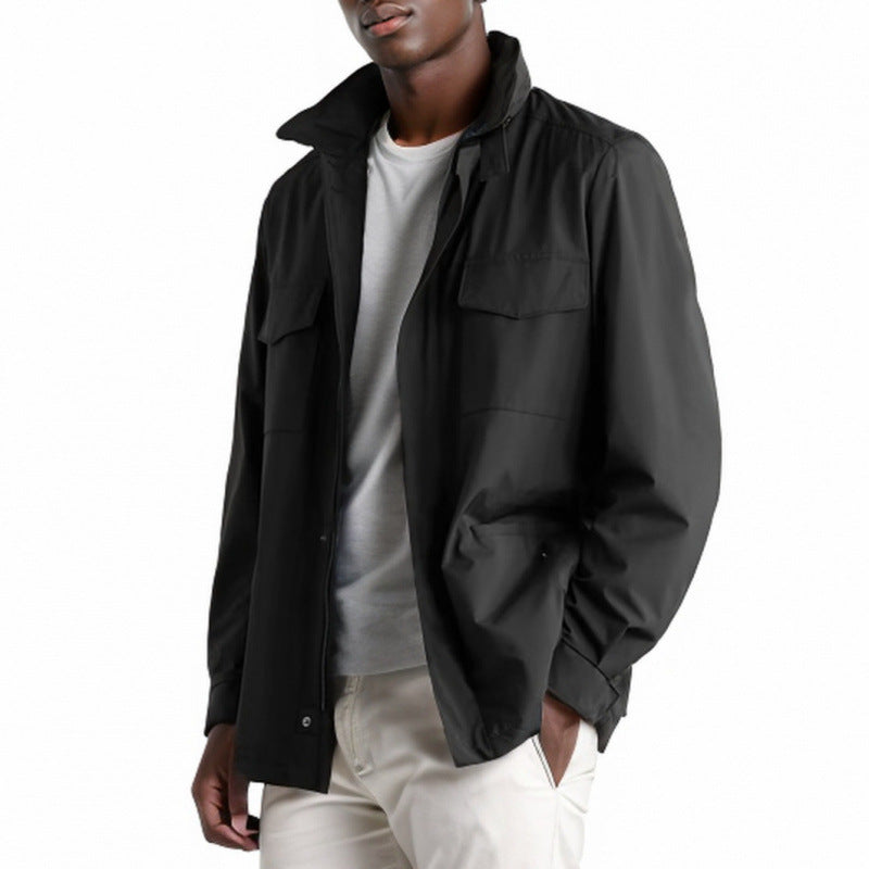 Herren modische Trekkingjacke aus wasserabweisendem Material mit praktischen Taschen Drune