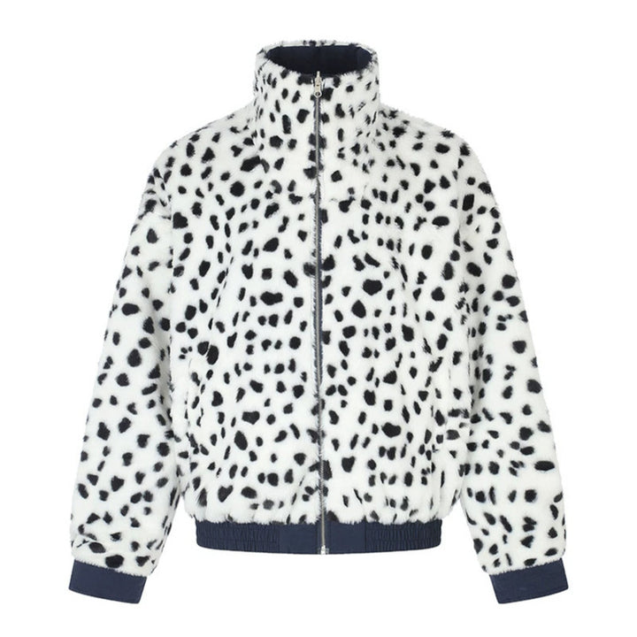Damen Wattierte Blousonjacke mit Stehkragen und Leo‑Futter Drune