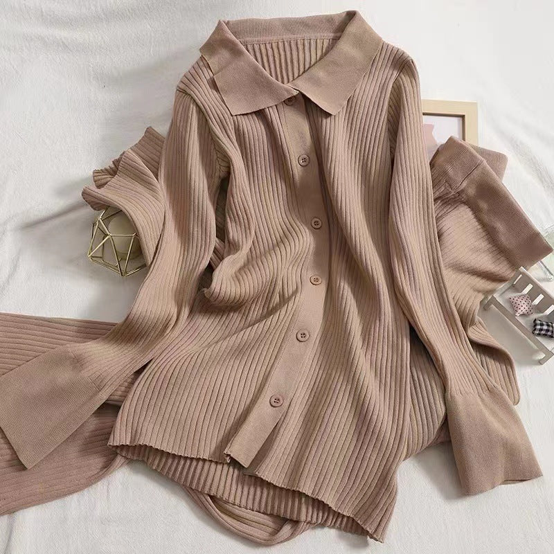 Damen Strickpullover mit klassischem Kragen Drune