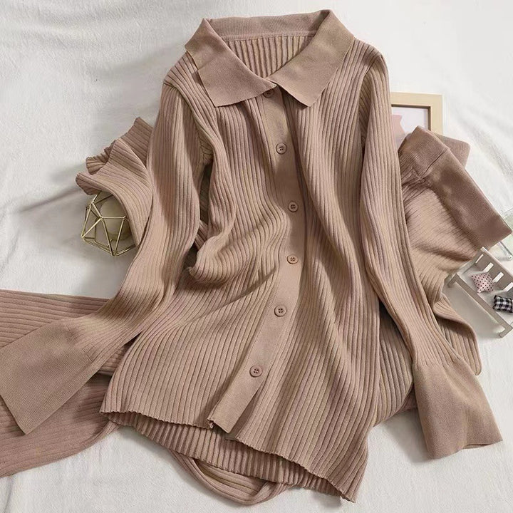 Damen Strickpullover mit klassischem Kragen Drune