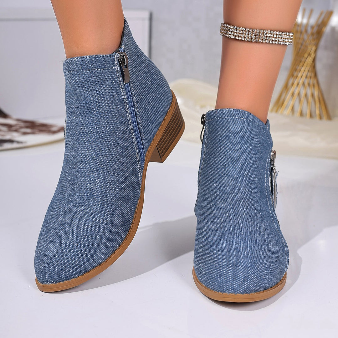 Damen Stiefeletten mit edlem Leopardenmuster und elegantem Reißverschluss Drune