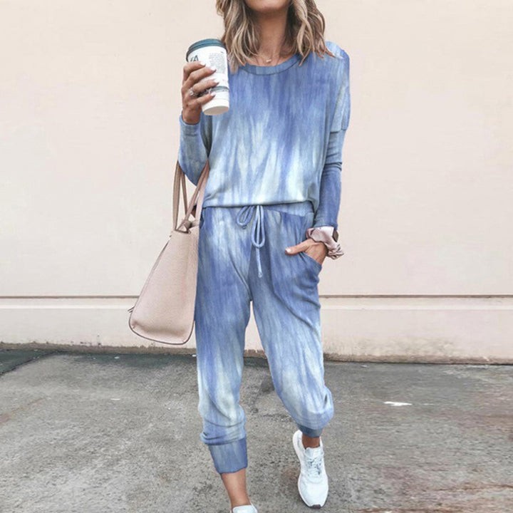 Damen lässiger Jumpsuit mit modernem Batik-Design und praktischen Taschen Drune