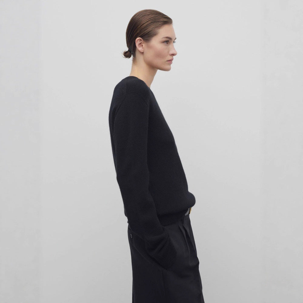 Damen Feiner Strickpullover aus hochwertiger Wolle Drune