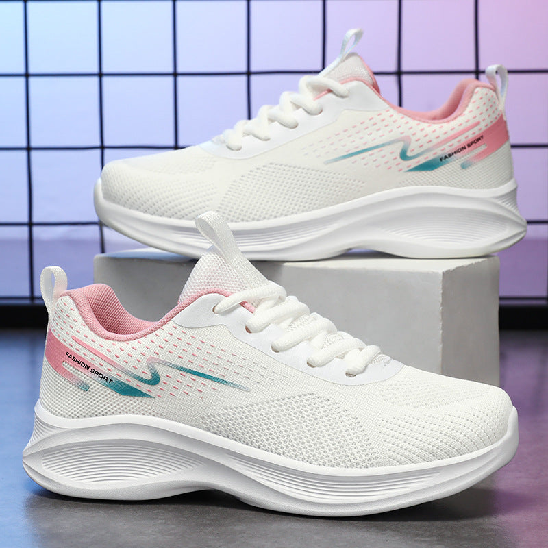 Damen nan leichte atmungsaktive Strick-Laufsneaker mit Memory-Schaum-Fußbett und dämpfender EVA-Plateausohle Drune