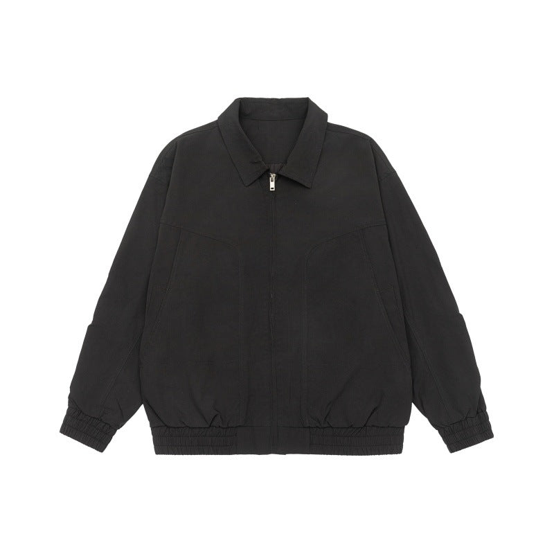 Unisex Oversize-Blousonjacke mit Hemdkragen und elastischem Bund Drune